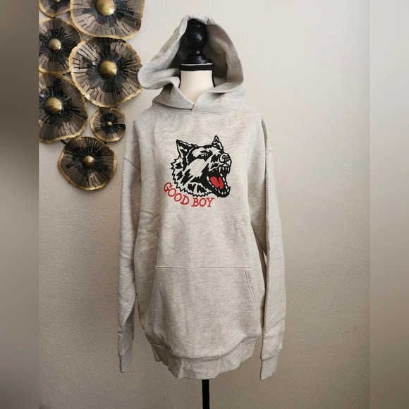 Market Oversized Good Boy Hoodie in Oatmeal M - Picture 1 of 8